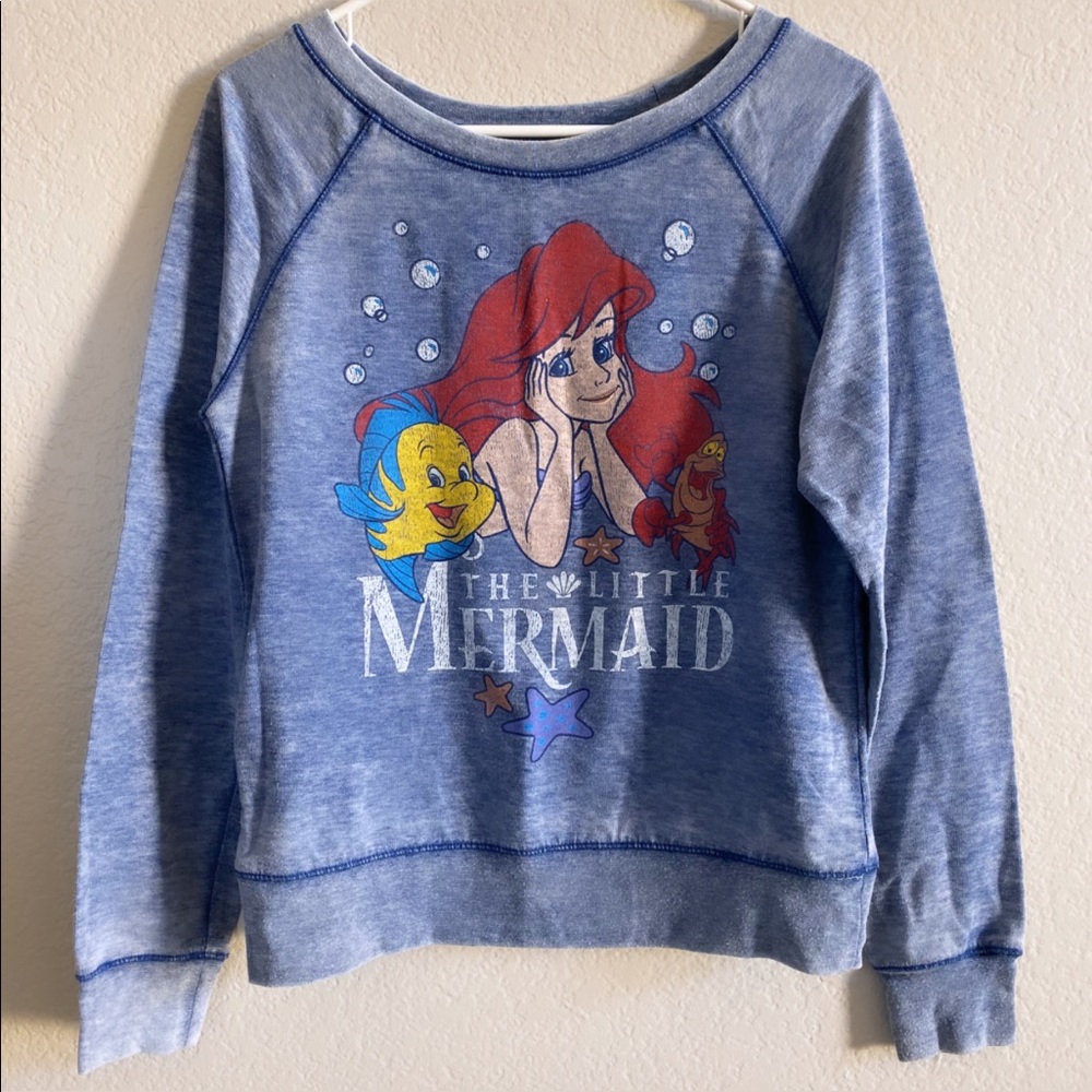 Disney Little Mermaid Scoop Neck Pullover Shirt